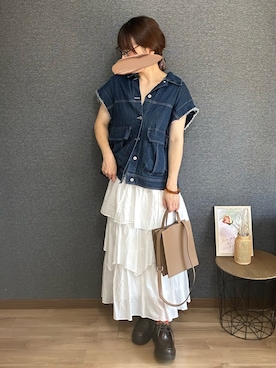 「アイテム（バレッタ/ヘアクリップ）」を使った、yu.さん（レディース・161cm）の秋コーディネート