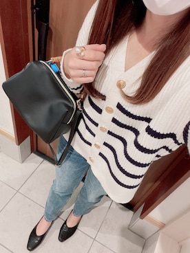 スタイリストプロデュース マリン風ボーダーカーディガンを使った人気ファッションコーディネート Wear