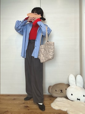 「アイテム（スラックス）」を使った、yu.さん（レディース・161cm）の冬コーディネート