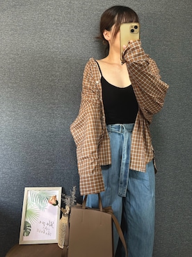 「アイテム（ヘアアクセサリー）」を使った、yu.さん（レディース・161cm）の秋コーディネート
