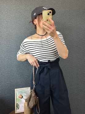 「アイテム（帽子）」を使った、yu.さん（レディース・161cm）の秋コーディネート