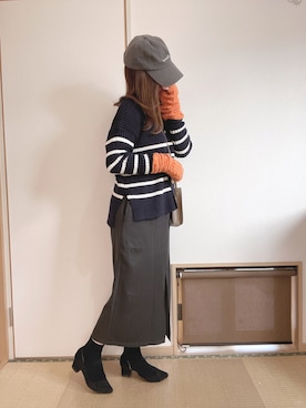 「アイテム（アームカバー）」を使った、yu.さん（レディース・161cm）の秋コーディネート