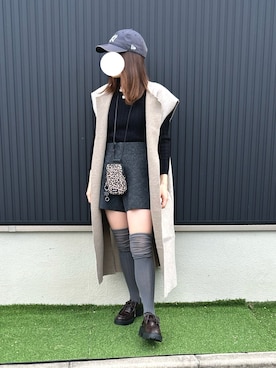 「アイテム（ローファー）」を使った、yu.さん（レディース・161cm）の冬コーディネート