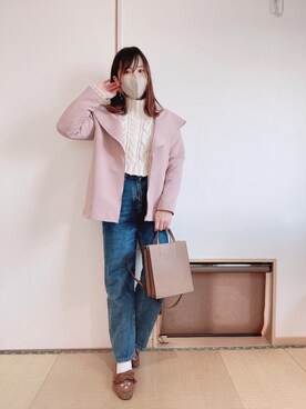 「デザイントップス」｜「アイテム（その他アウター）」を使った、yu.さん（レディース・161cm）の冬コーディネート