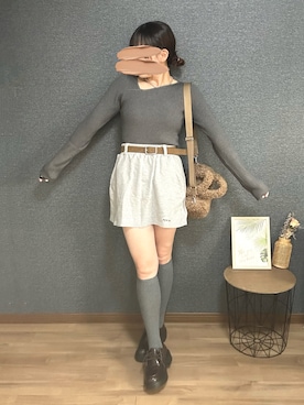 「アイテム（ソックス/靴下）」を使った、yu.さん（レディース・161cm）の秋コーディネート