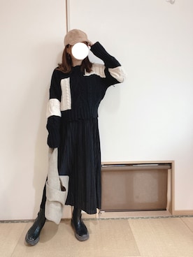 「coca（coca）（コカ）のアイテム（ワンピース/ドレス）」を使った、yu.さん（レディース・161cm）の冬コーディネート