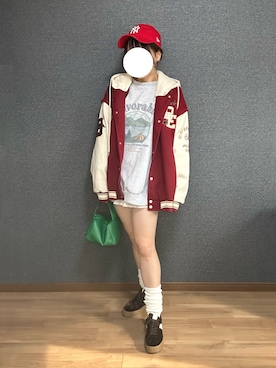 「アイテム（スタジャン）」を使った、yu.さん（レディース・161cm）の冬コーディネート