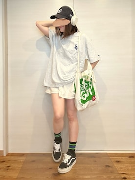 「WEGO（ウィゴー）のWEGO/NEWERA Casual Classic（キャップ）」を使った、yu.さん（レディース・161cm）の夏コーディネート