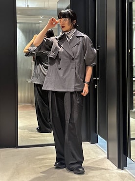 「スカーフ」｜「アイテム（ジャケット/アウター）」を使った、ノン(HARE)さん（レディース・170cm）の夏コーディネート