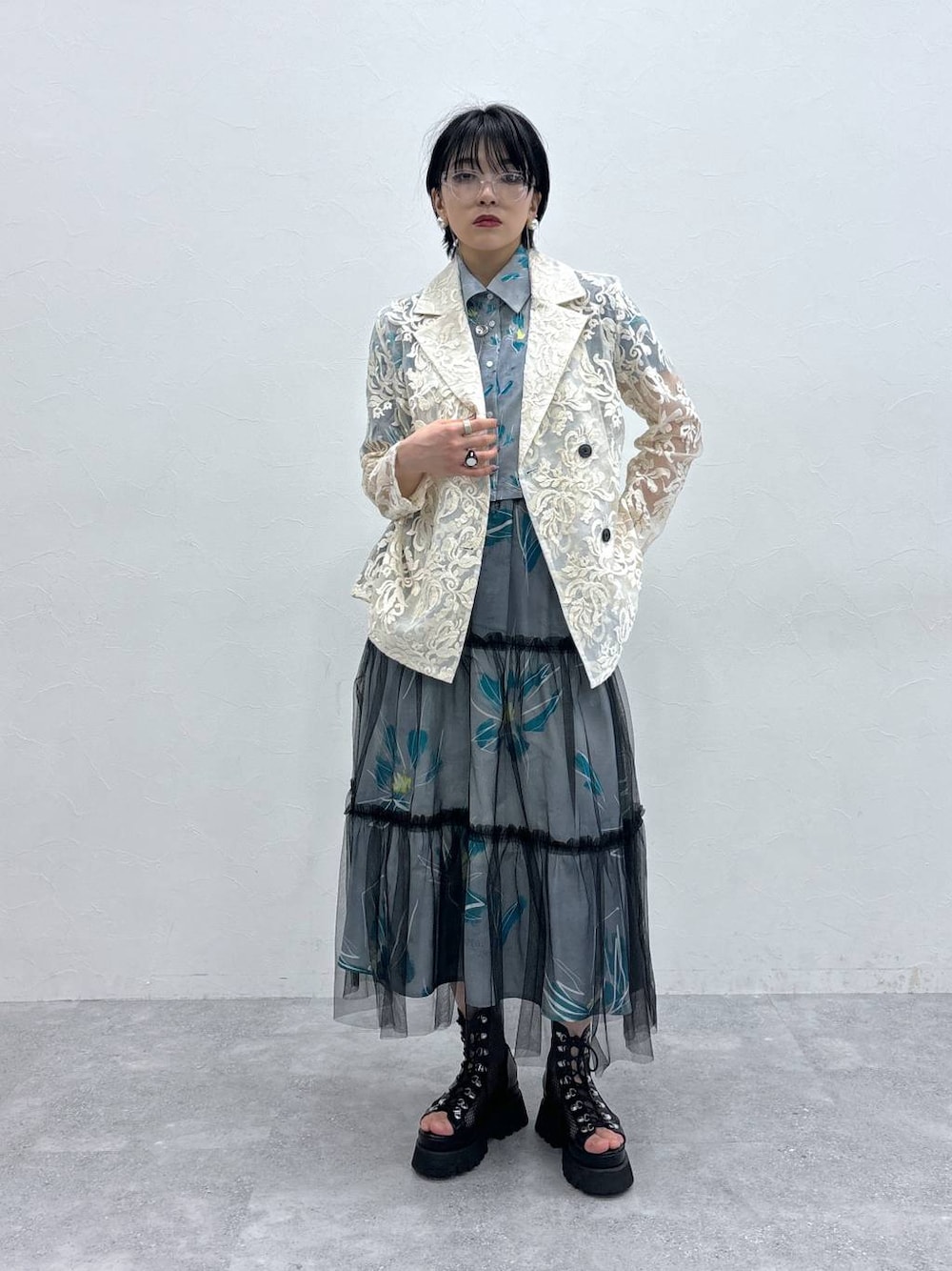 アートフラワーレイヤードスカート(HARE)を使った人気