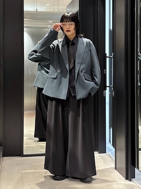 「アイテム（テーラードジャケット、グリーン系）」を使った、ノン(HARE)さん（レディース・170cm）の秋コーディネート