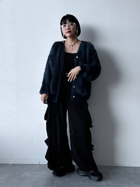 「HARE（ハレ）のチェーンフリンジイヤリング(HARE)（イヤリング）」を使った、ノン(HARE)さん（レディース・170cm）の夏コーディネート