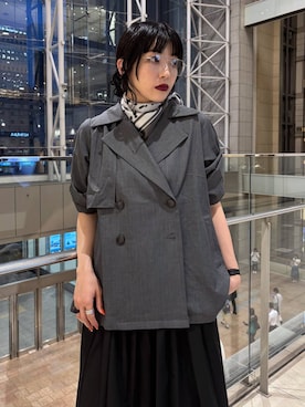 「アイテム（バンダナ/スカーフ）」を使った、ノン(HARE)さん（レディース・170cm）の夏コーディネート