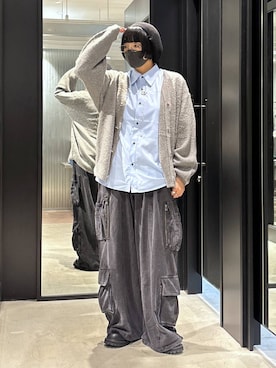 「HARE（ハレ）のエレガントボタンモヘアニットカーディガン(HARE)（カーディガン/ボレロ）」を使った、ノン(HARE)さん（レディース・170cm）の秋コーディネート
