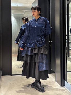 「アイテム（スカート、パープル系）」を使った、ノン(HARE)さん（レディース・170cm）の夏コーディネート
