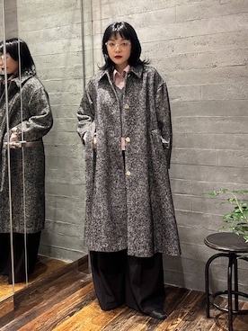 「アイテム（ステンカラーコート）」を使った、ノン(HARE)さん（レディース・170cm・20代）の冬コーディネート