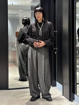 「アイテム（ノーカラージャケット）」を使った、ノン(HARE)さん（レディース・170cm）の秋コーディネート