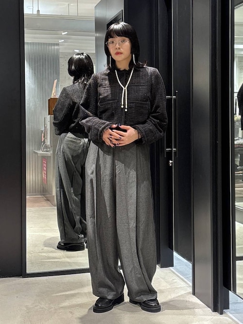 アソートラメツイードジャケット(HARE)（ノーカラージャケット）｜HARE