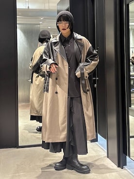 「アイテム（トレンチコート）」を使った、ノン(HARE)さん（レディース・170cm）の秋コーディネート