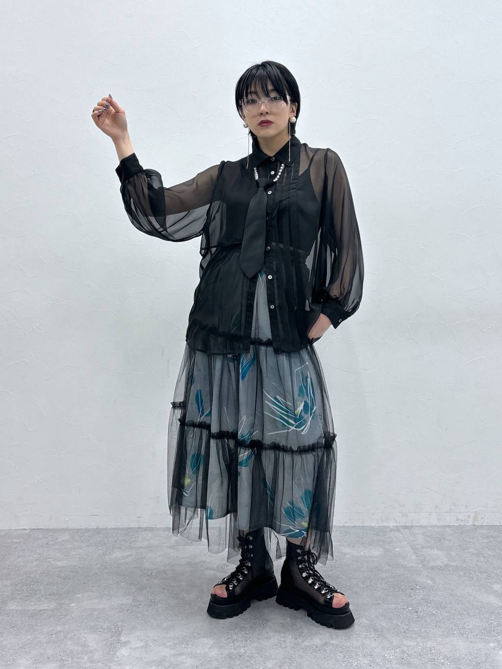 HARE アートフラワーレイヤードスカート HARE（ハレ）の「アートフラワーレイヤードスカート(HARE