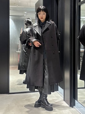 「アイテム（ステンカラーコート）」を使った、ノン(HARE)さん（レディース・170cm・20代）の秋コーディネート