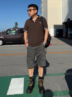 「アイテム（ポロシャツ）」を使った、cbabcさん（メンズ・170cm）の秋コーディネート