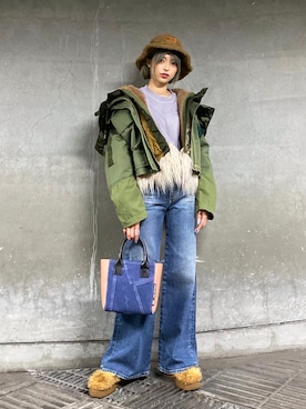 「diesel福岡」｜ayanoさん（レディース・160cm）の冬コーディネート