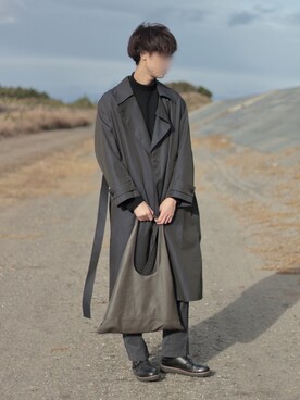 トレンチコートを使った ネイビー のメンズ人気ファッションコーディネート Wear