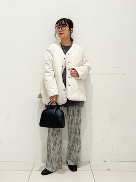 「メガネ女子」｜「アイテム（ナイロンジャケット）」を使った、mizurisaさん（レディース・153cm）の秋コーディネート