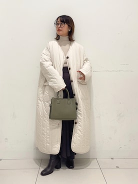 「タートルネック」｜「アイテム（ナイロンジャケット）」を使った、mizurisaさん（レディース・153cm）の秋コーディネート