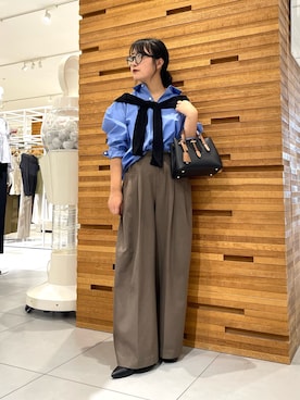 「アイテム（スラックス）」を使った、mizurisaさん（レディース・153cm）の夏コーディネート