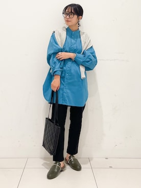 「アイテム（その他シューズ、グリーン系）」を使った、mizurisaさん（レディース・153cm）の秋コーディネート