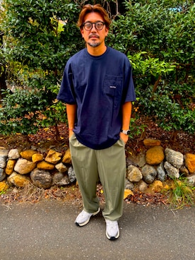 「アイテム（Tシャツ/カットソー）」を使った、SUNさん（メンズ・175cm・40代）の秋コーディネート