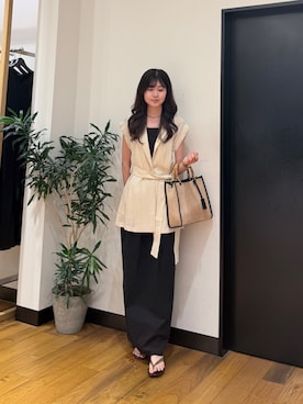 「URBAN RESEARCH（アーバンリサーチ）のTeya　NO MATTER DRESS（ワンピース、ブラック系）」を使った、マイカさん（レディース・167cm）の夏コーディネート