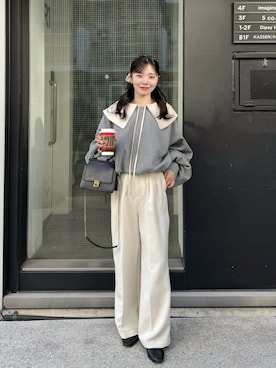 「アイテム（スウェット）」を使った、akane147さん（レディース・147cm）の冬コーディネート