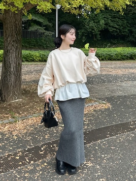 「アイテム（キャミソール）」を使った、akane147さん（レディース・147cm）の冬コーディネート