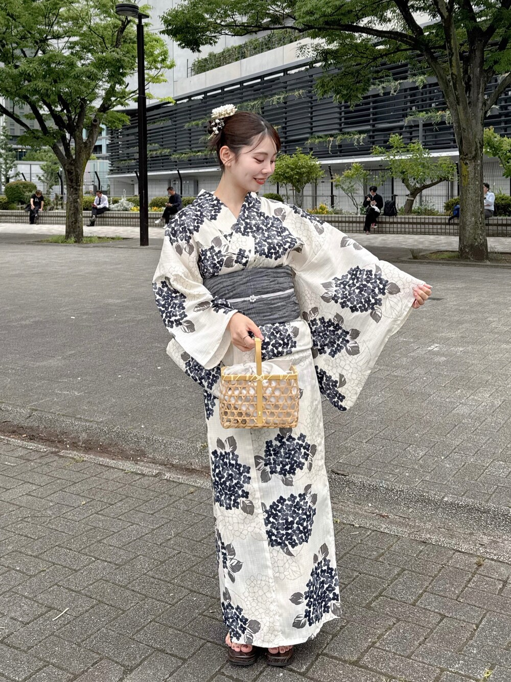 hinari（ヒナリ）の「hinari × utatane浴衣セット 紫陽花（浴衣