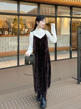 「アイテム（ワンピース/ドレス）」を使った、akane147さん（レディース・147cm）の冬コーディネート