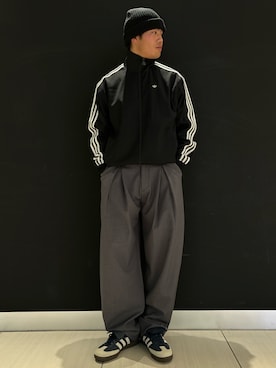 「アイテム（ジャージ）」を使った、M.Kさん（メンズ・172cm）の冬コーディネート