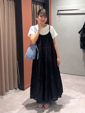 「LOWRYS FARM（ローリーズファーム）のアイテム（トートバッグ）」を使った、futabaさん（レディース・160cm）の夏コーディネート