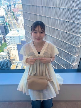 「アイテム（チョーカー、グレー系）」を使った、futabaさん（レディース・160cm）の夏コーディネート