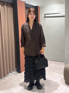 「アイテム（ヘアピン）」を使った、futabaさん（レディース・160cm）の秋コーディネート