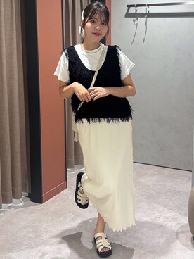 「アイテム（リング、ブルー系）」を使った、futabaさん（レディース・160cm）の夏コーディネート