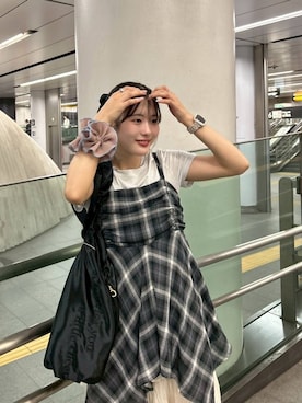 「アイテム（リング、ブルー系）」を使った、futabaさん（レディース・160cm）の夏コーディネート