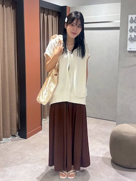 「アイテム（リング、ブルー系）」を使った、futabaさん（レディース・160cm）の夏コーディネート