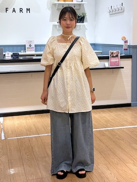 「LOWRYS FARM（ローリーズファーム）のカンドウフィットバンドサンダル 637892（サンダル、ブラック系）」を使った、futabaさん（レディース）の夏コーディネート
