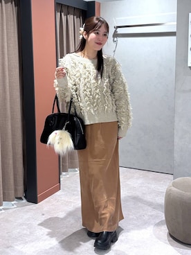 「アイテム（キーホルダー、ホワイト系）」を使った、futabaさん（レディース・160cm）の秋コーディネート