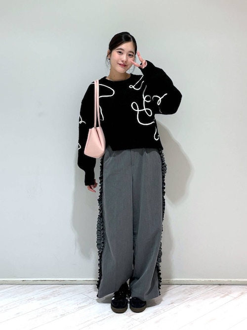 セール】サイドフリルワイドパンツ 152669（その他パンツ）｜LOWRYS