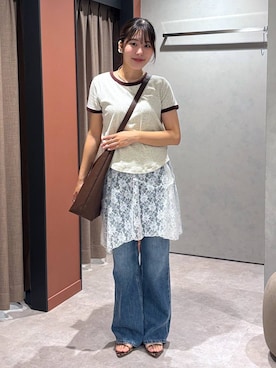 「アイテム（リング、ブルー系）」を使った、futabaさん（レディース・160cm）の夏コーディネート