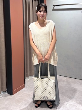 「アイテム（ベスト）」を使った、futabaさん（レディース・160cm）の夏コーディネート